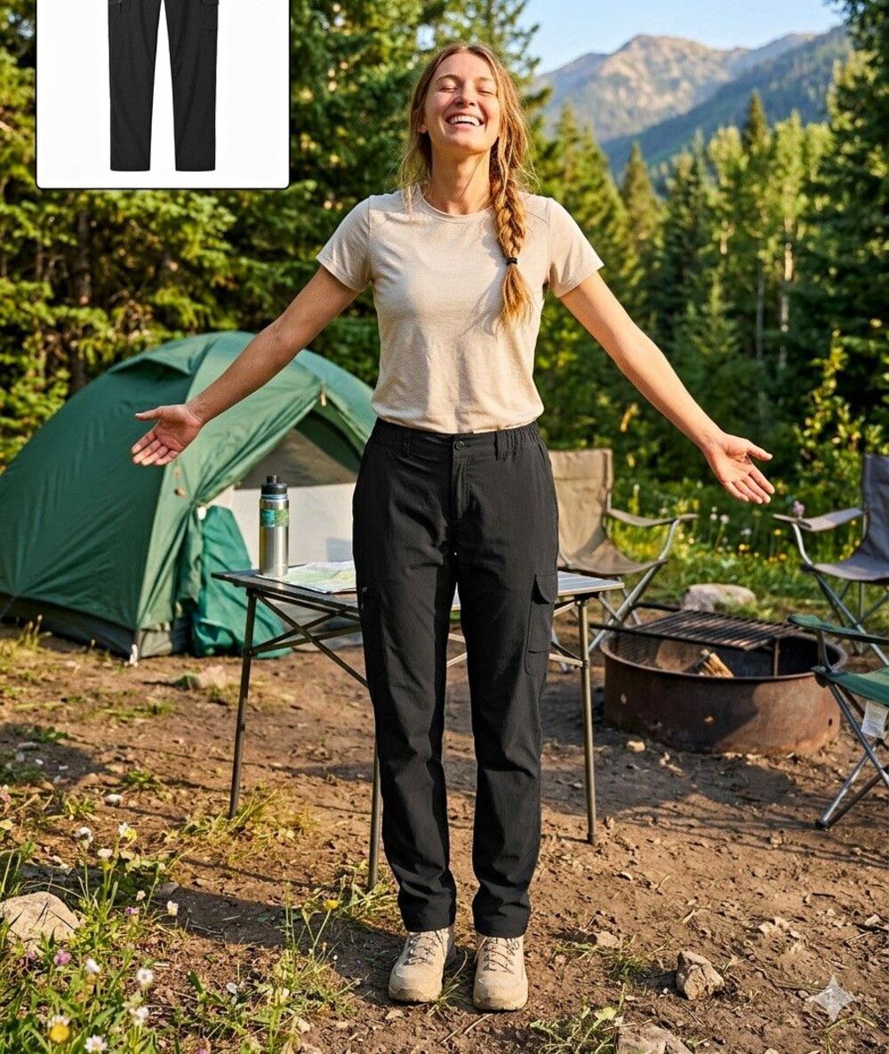 The North Face Women’s Cargo Gorpcore Outdoor Hiking Pants Black Rip Stop 14Long